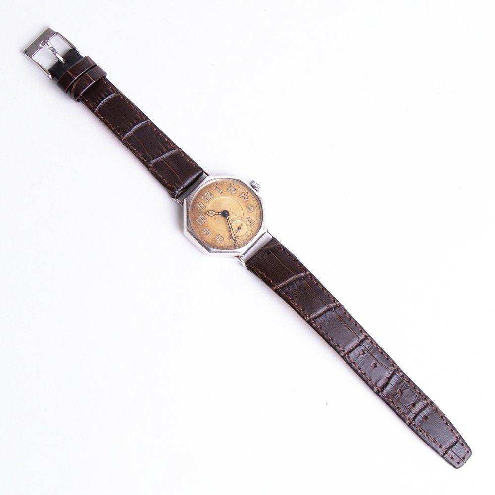 1917 Silver Rolex Trench Watch Rolex Wilsdorf Davis Case Mark