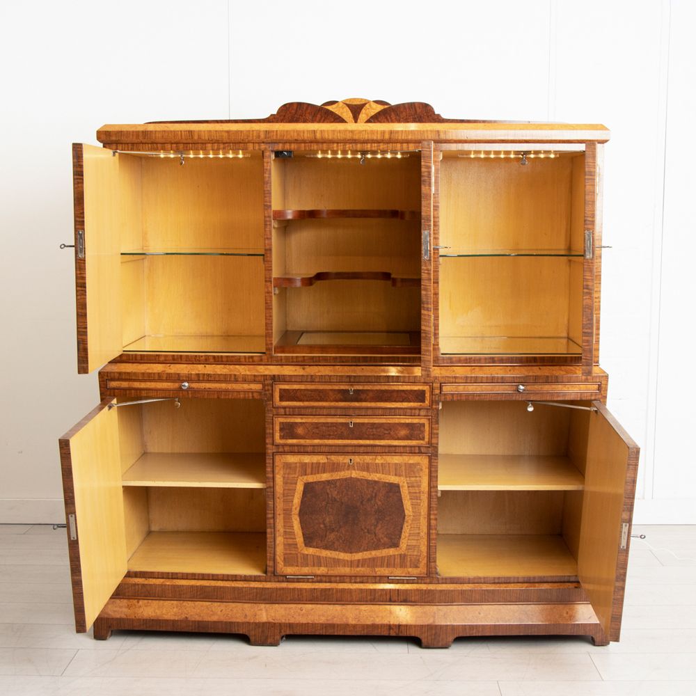 Art Deco Walnut Veneered Cocktail Cabinet c.1930