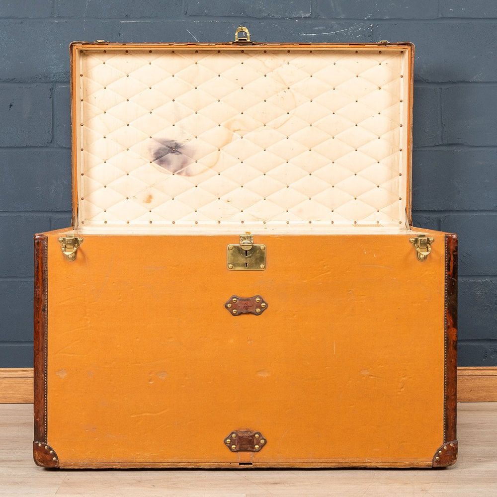 Antique Louis Vuitton Malle Haute in Orange Vuittonite Canvas France c.1900