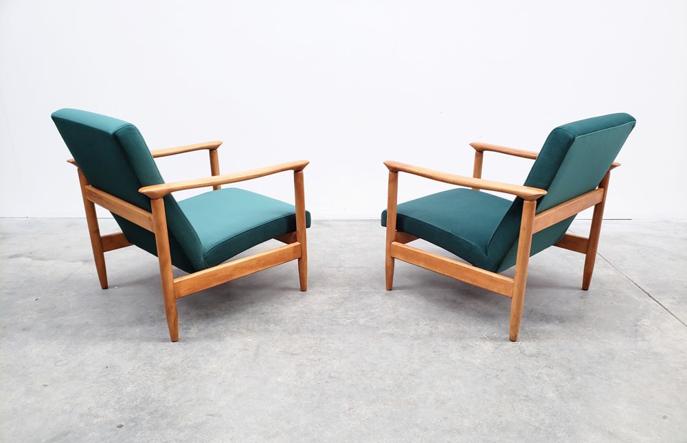 Midcentury 1965 Chair by Edmund Homa Model GFM 142 in Green Velvet