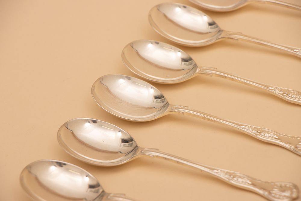 Set of 6 Small Silver Plated Spoons c.1920