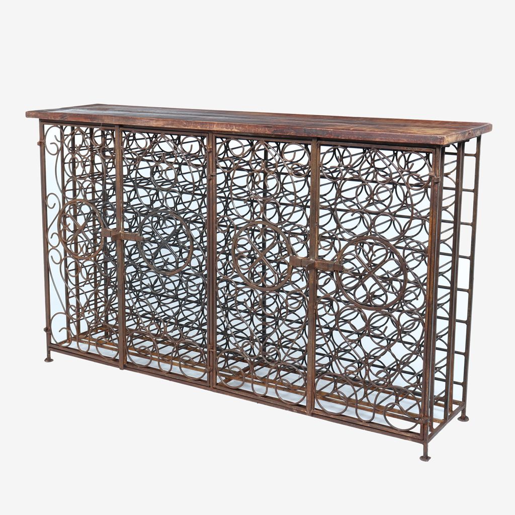 Vintage Wrought Iron French Wine Rack c.1960s